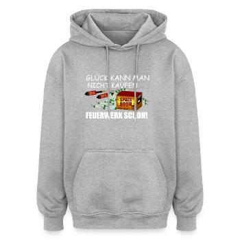 On peut acheter des feux d’artifice - Sweat à capuche oversize unisexe - gris chiné - Devant - Noah (186cm)