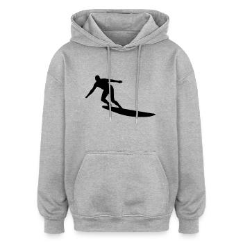 surfboard surfen surfing wind surfer12 - Oversized Unisex Hoodie - Grau meliert - Vorne - Noah (186cm)