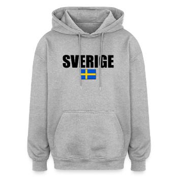 sverige - Sweat à capuche oversize unisexe - gris chiné - Devant - Noah (186cm)