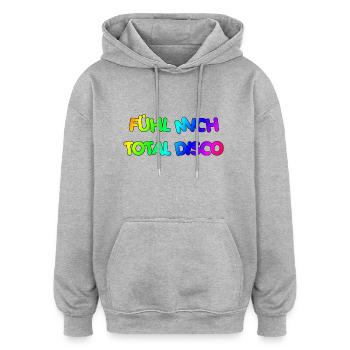FÜHL MICH DISCO - Oversized Unisex Hoodie - Grau meliert - Vorne - Noah (186cm)