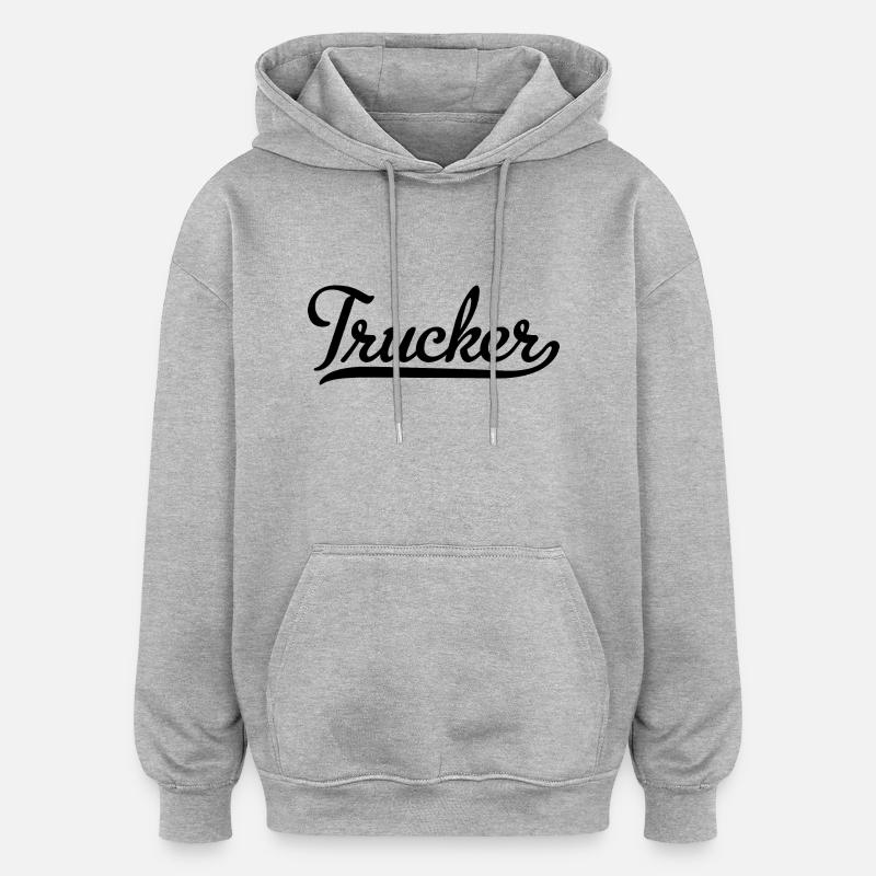 Camionneur - Sweat à capuche oversize unisexe - gris chiné