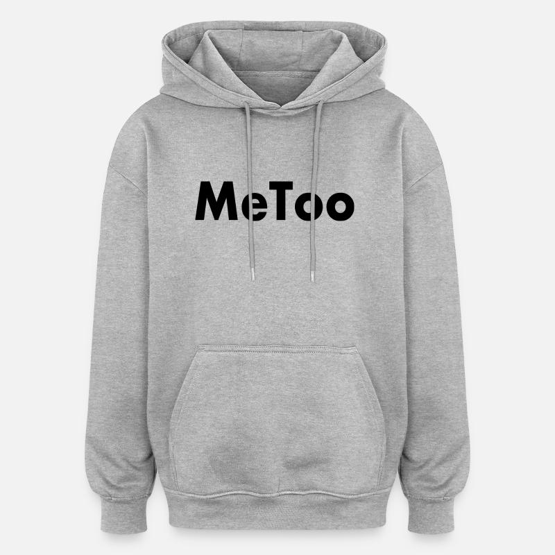 Metoo - Sweat à capuche oversize unisexe - gris chiné