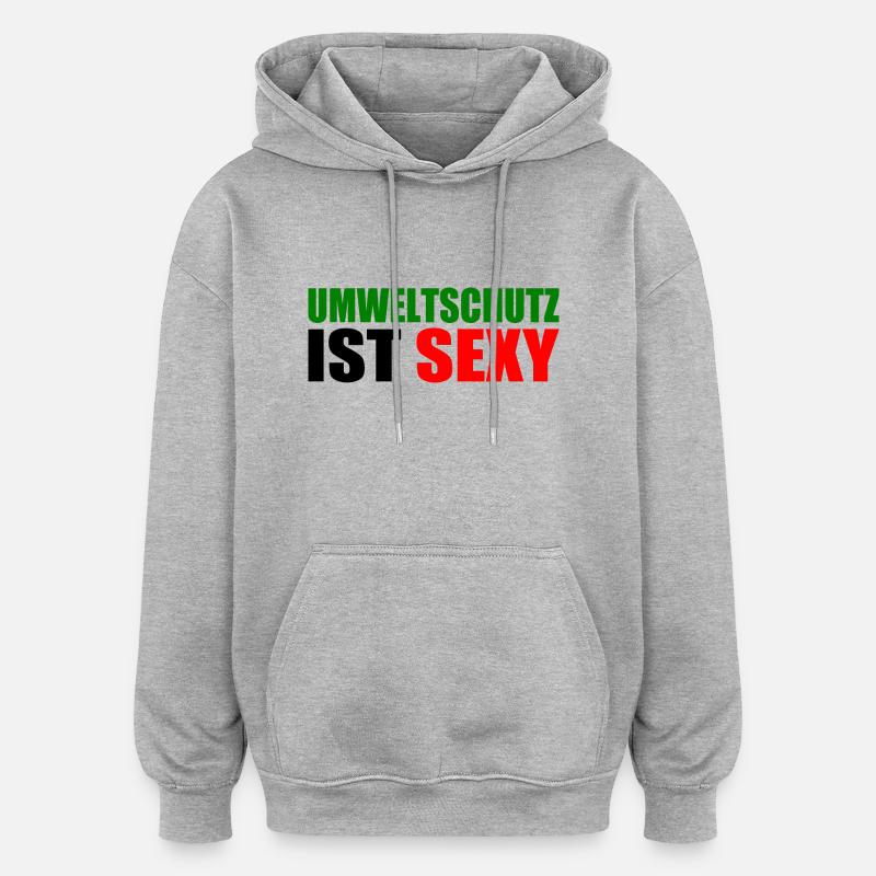 Umweltschutz - Oversized Unisex Hoodie - Grau meliert