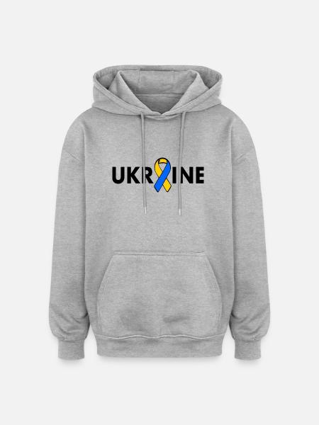 Ukraine - Oversized Unisex Hoodie - Grau meliert