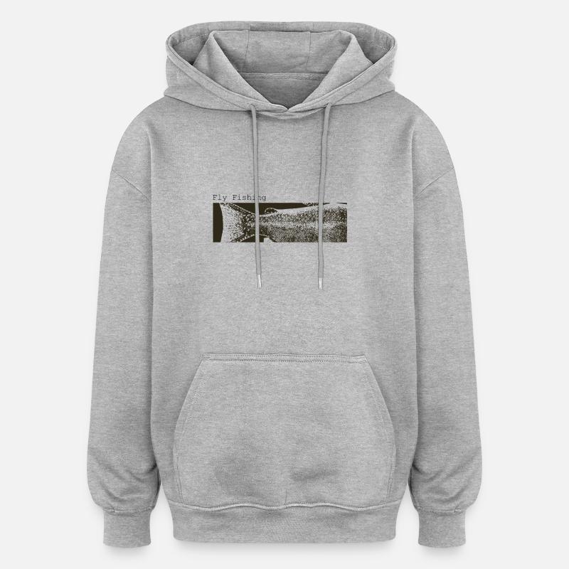 Modèle 49 - Truite - Sweat à capuche oversize unisexe - gris chiné