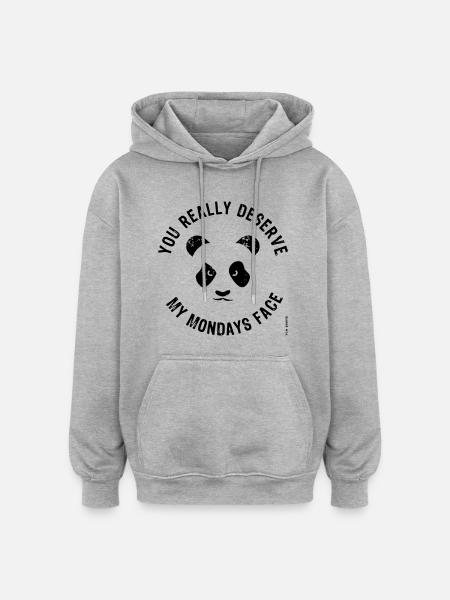Mondays Face - Oversized Unisex Hoodie - heather grey