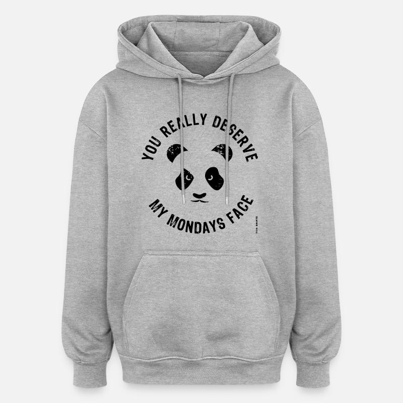 Visage du lundi - Sweat à capuche oversize unisexe - gris chiné