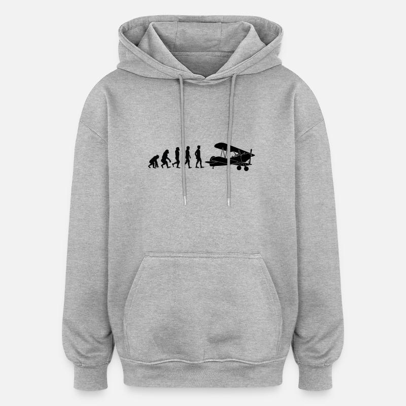 pilote évolution - Sweat à capuche oversize unisexe - gris chiné