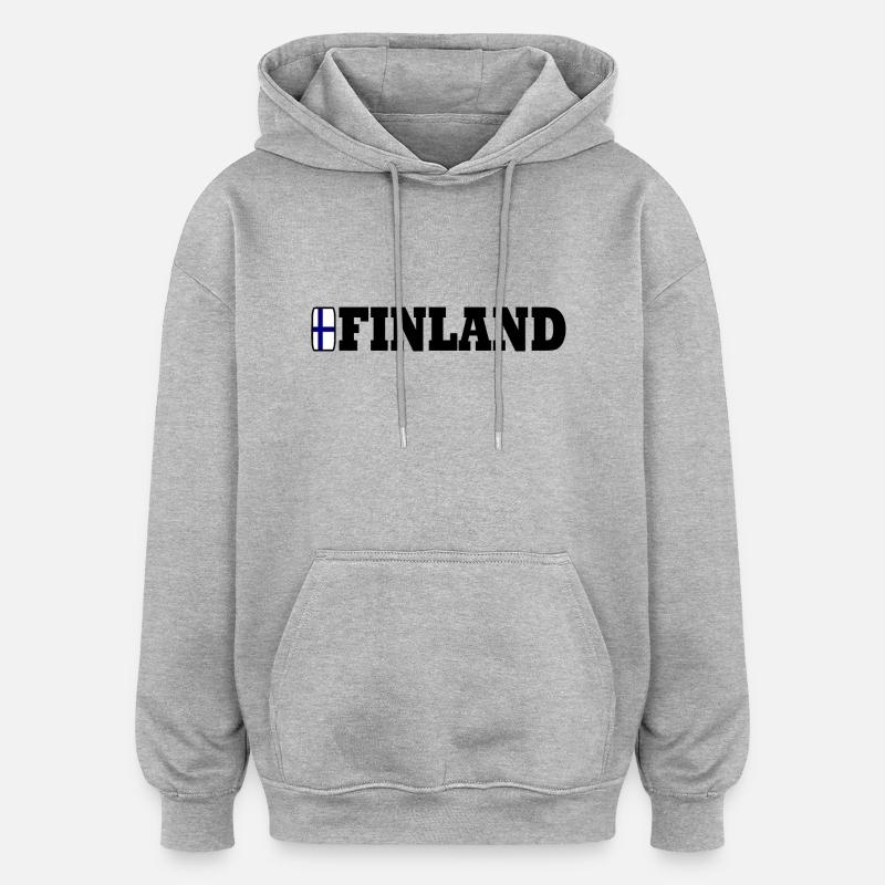 Finlande - Sweat à capuche oversize unisexe - gris chiné