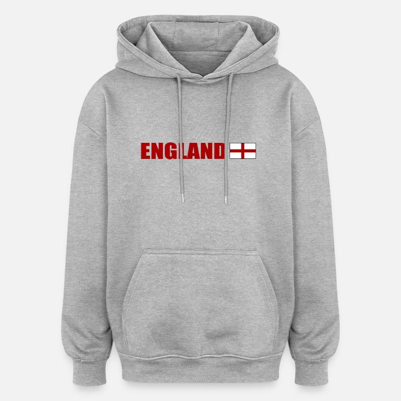 England - Oversized Unisex Hoodie - Grau meliert