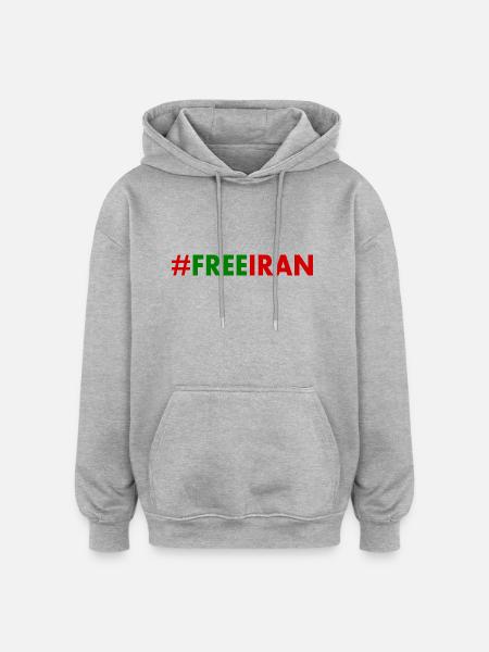 Free iran - Oversized Unisex Hoodie - Grau meliert
