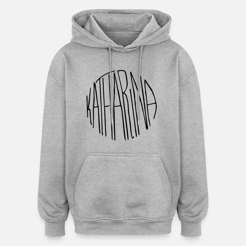 Katharina Geschenk - Oversized Unisex Hoodie - Grau meliert