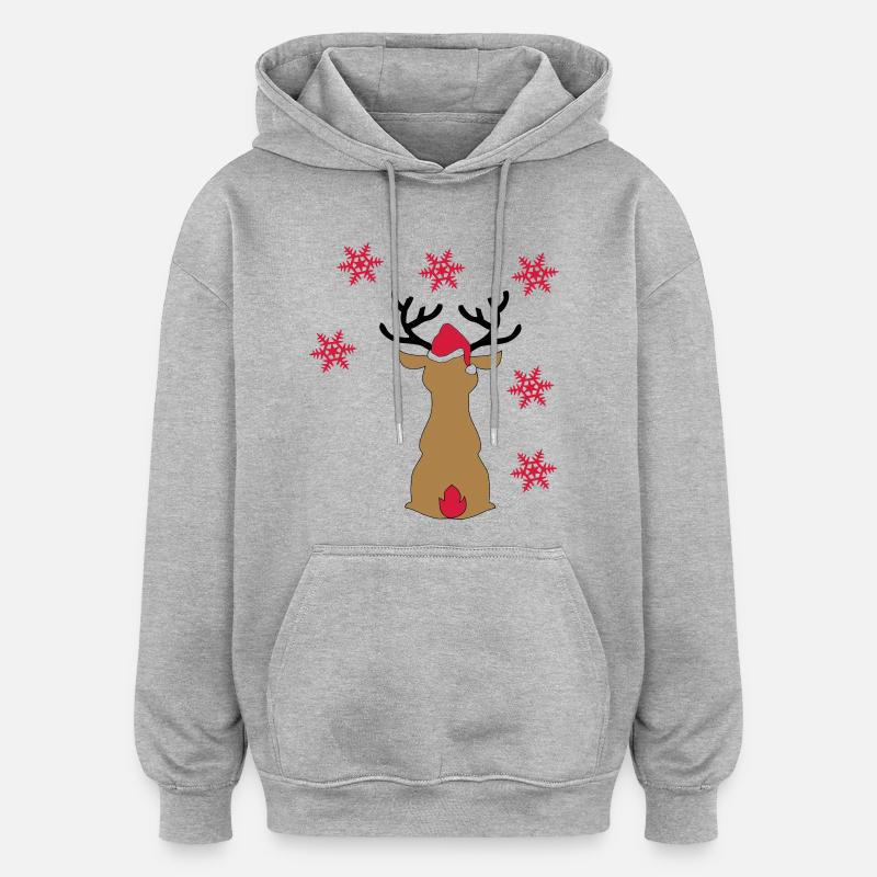 élan - Sweat à capuche oversize unisexe - gris chiné