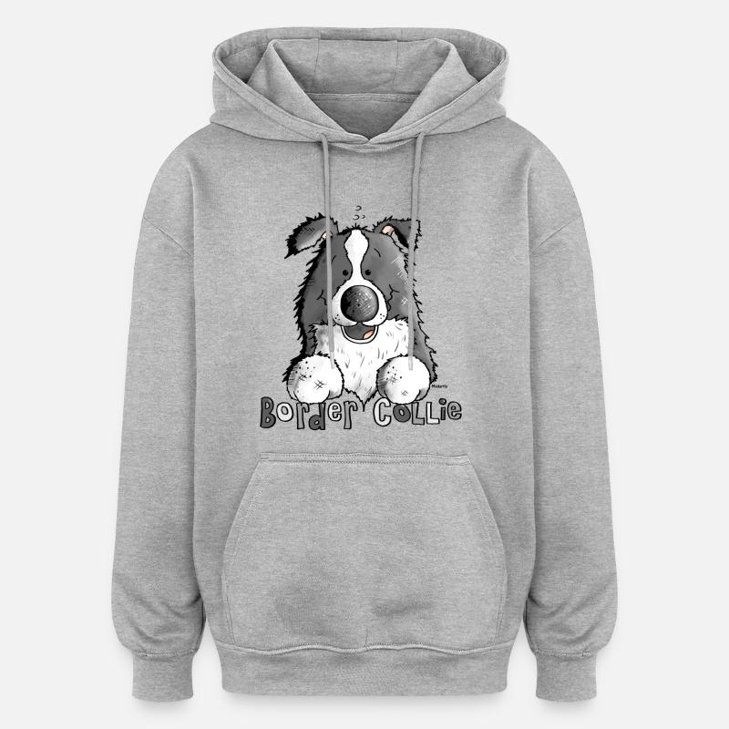 Petit Boder Collie - Chien de Berger - Sweat à capuche oversize unisexe - gris chiné