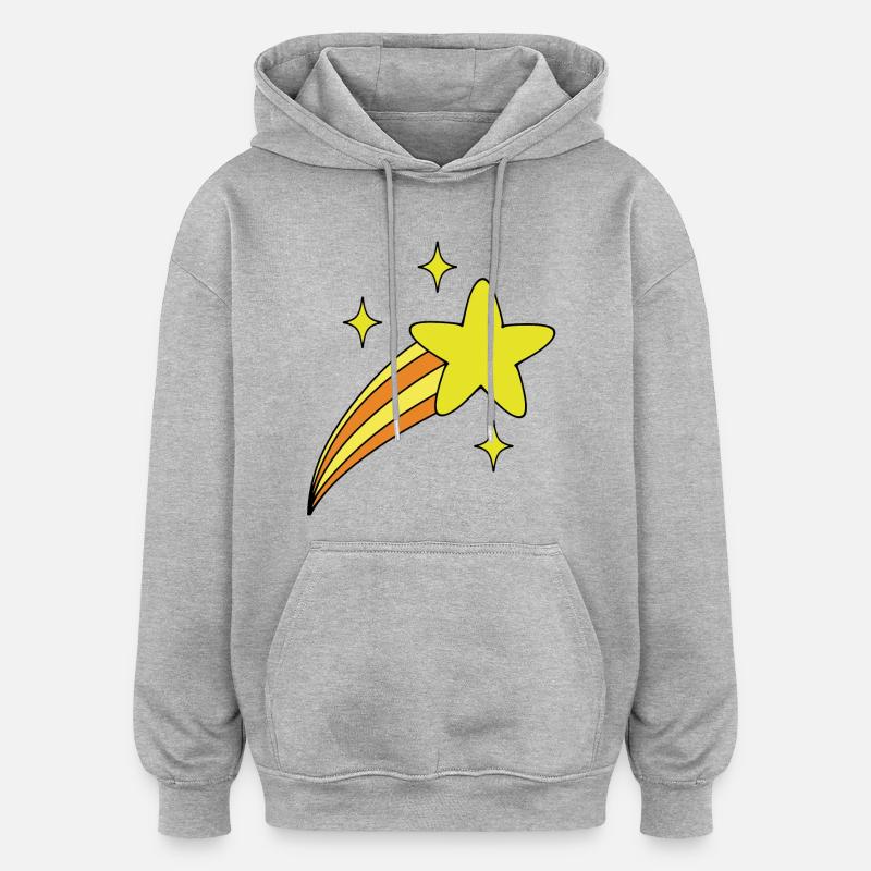 Étoile avec queue - Sweat à capuche oversize unisexe - gris chiné