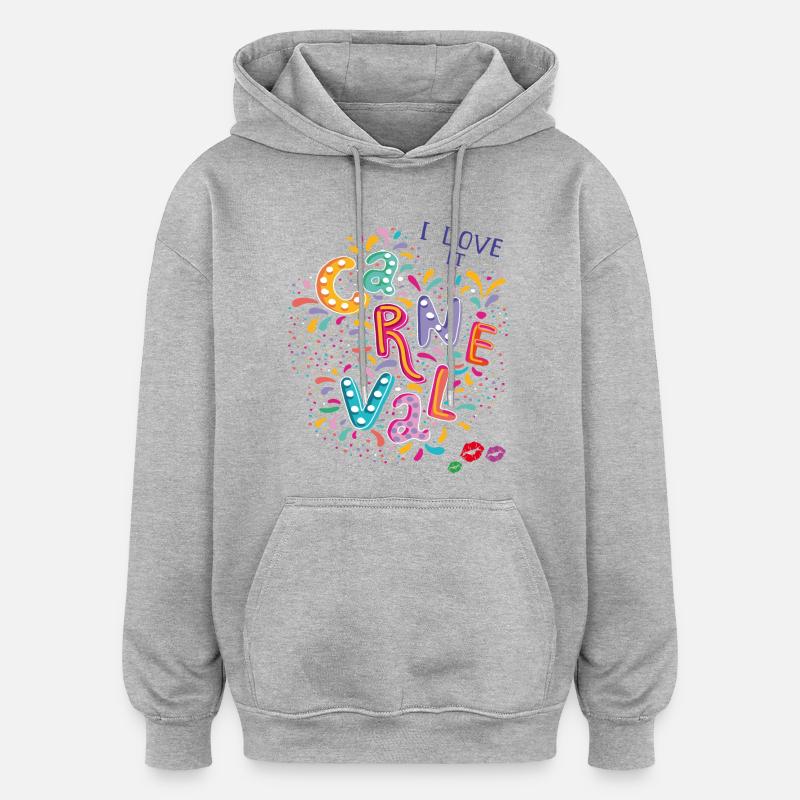 Carnaval, Confettis de carnaval - Sweat à capuche oversize unisexe - gris chiné
