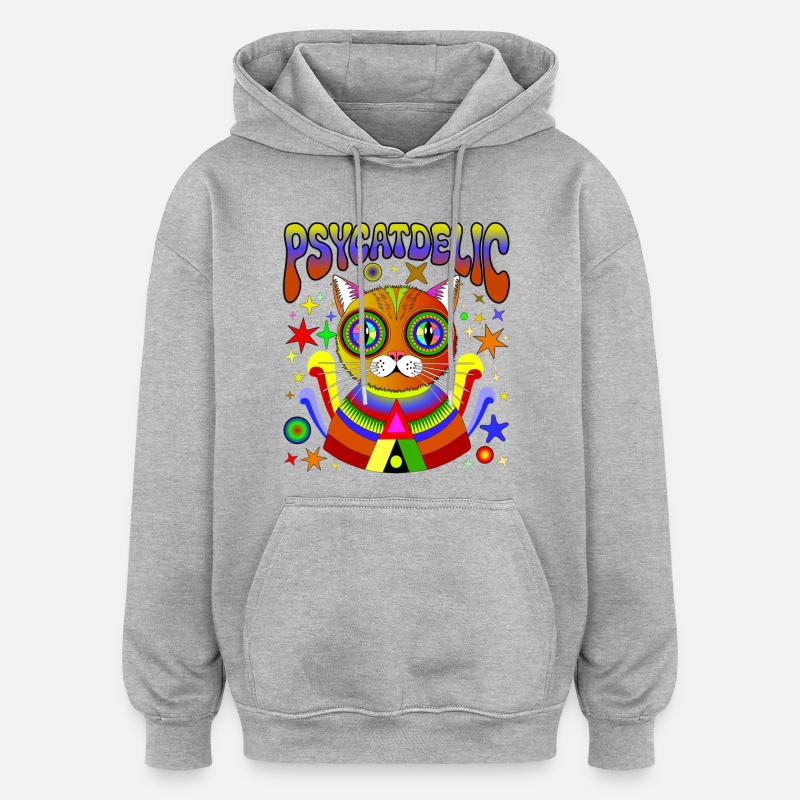 PSYCATDELIC - Oversized Unisex Hoodie - heather grey