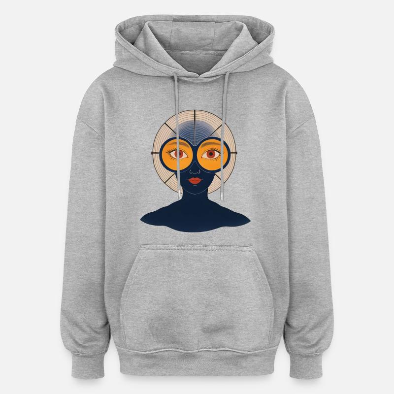 BEFREIE DEINEN GEIST #2 – nette Leute - Oversized Unisex Hoodie - Grau meliert
