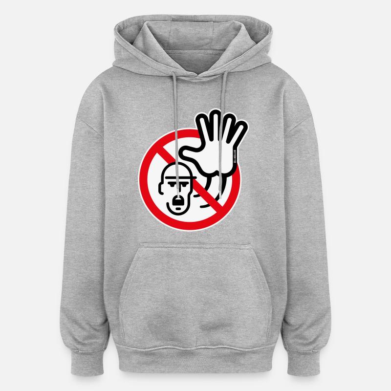 Panneau d’avertissement / Avertissement / Interdiction (Symbole / 3C) - Sweat à capuche oversize unisexe - gris chiné