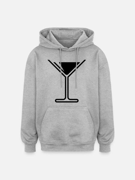 Cocktail / Cocktailglas / Martini – (Black) - Oversized Unisex Hoodie - Grau meliert