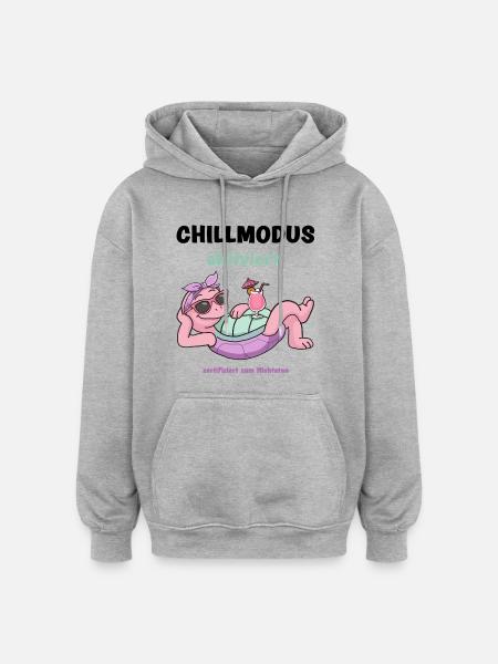 Schildkröte PinkRelax Sonnenlounge - Oversized Unisex Hoodie - Grau meliert