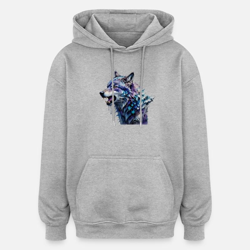 Alpha Wolf - Oversized Unisex Hoodie - heather grey