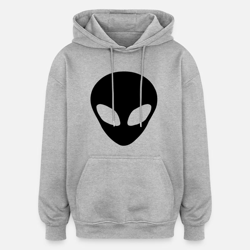 Alien head - Sweat à capuche oversize unisexe - gris chiné
