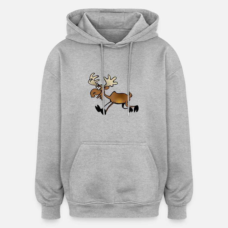 Elan en course - Sweat à capuche oversize unisexe - gris chiné