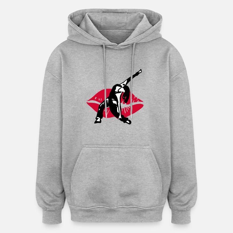 danse Lipps - Sweat à capuche oversize unisexe - gris chiné