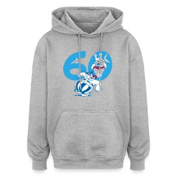 Asterix & Obelix 60. Geburtstag Design - Oversized Unisex Hoodie - Grau meliert - Vorne - Noah (186cm)