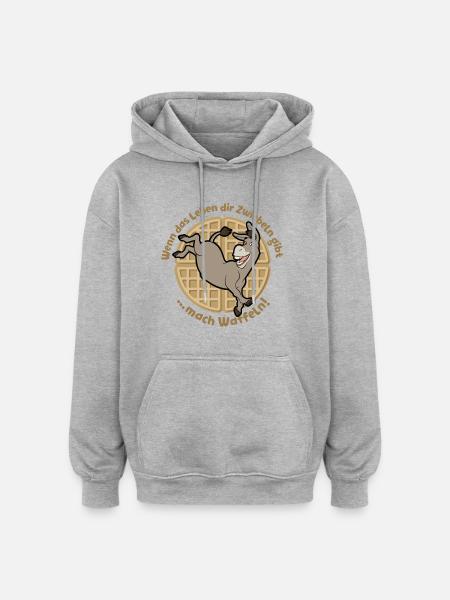 Shrek design med æsel og ordsprog - Oversize unisex hoodie - grå meleret
