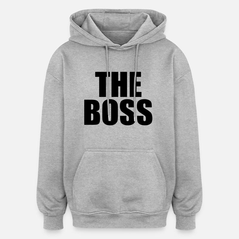The boss - Sweat à capuche oversize unisexe - gris chiné