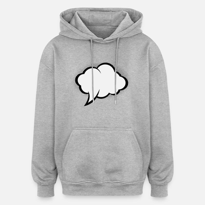 Bulle Comic - Sweat à capuche oversize unisexe - gris chiné