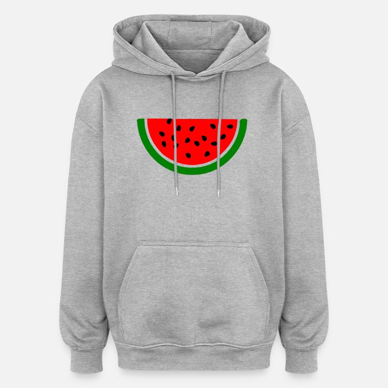 Melon pastèque - Sweat à capuche oversize unisexe - gris chiné