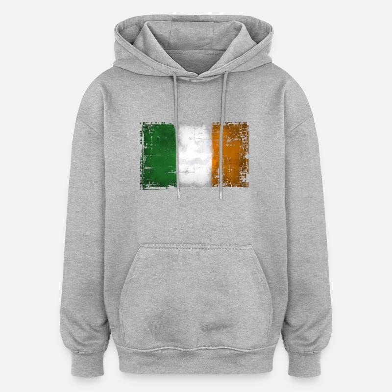 Irlande - Irlande - Sweat à capuche oversize unisexe - gris chiné