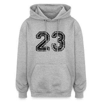 23 - Oversized Unisex Hoodie - heather grey - Front - Noah (186cm)