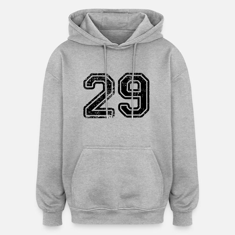 29 - Sweat à capuche oversize unisexe - gris chiné