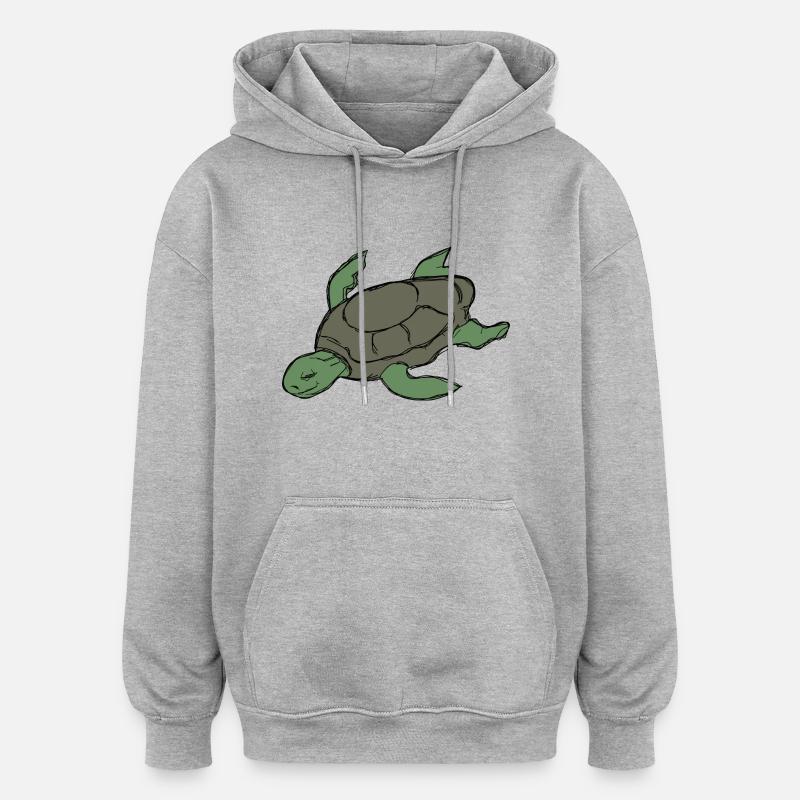 Tortue - Sweat à capuche oversize unisexe - gris chiné