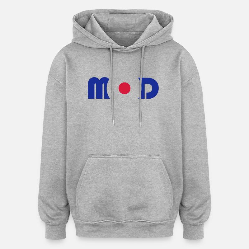 Logo Mod - Sweat à capuche oversize unisexe - gris chiné