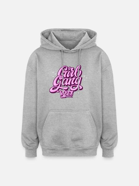 Girl Gang Vibes - Oversized Unisex Hoodie - heather grey
