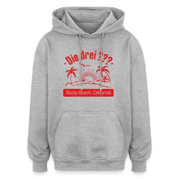 Die Drei ??? Design Rocky Beach California - Oversized Unisex Hoodie - Grau meliert - Vorne - Noah (186cm)
