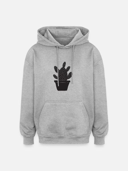 CACTUS - Oversized Unisex Hoodie - heather grey