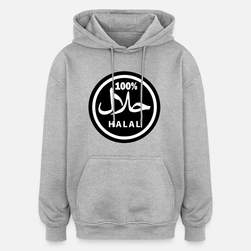 Halal - Sweat à capuche oversize unisexe - gris chiné