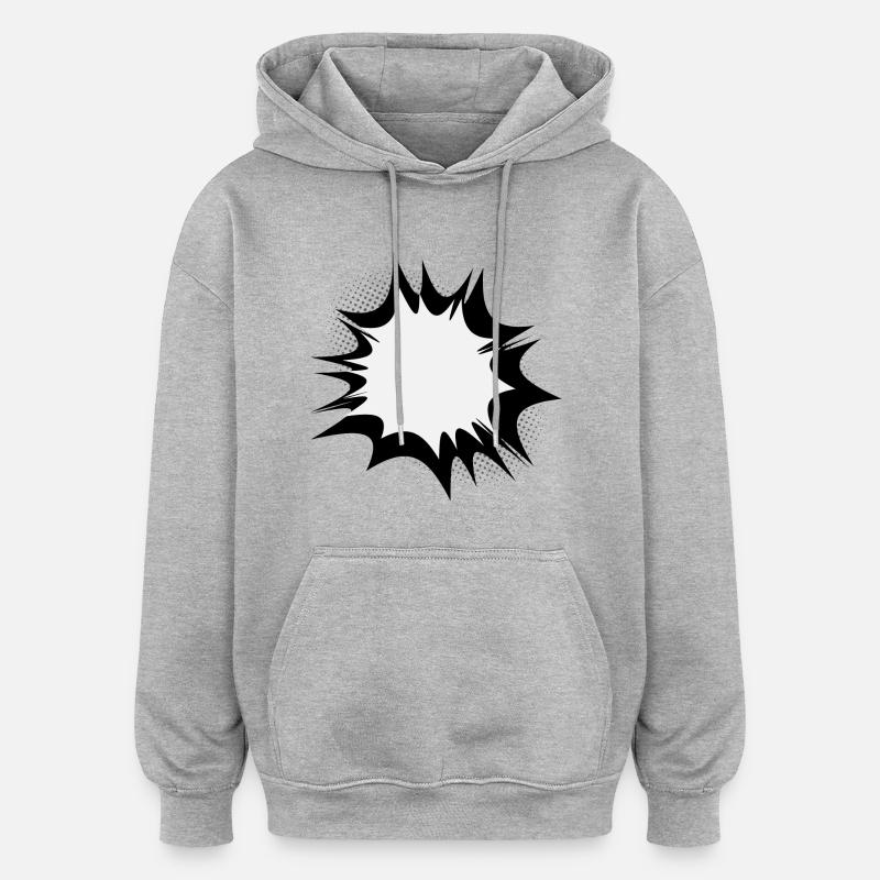 Speech comic bulle explosion - Sweat à capuche oversize unisexe - gris chiné