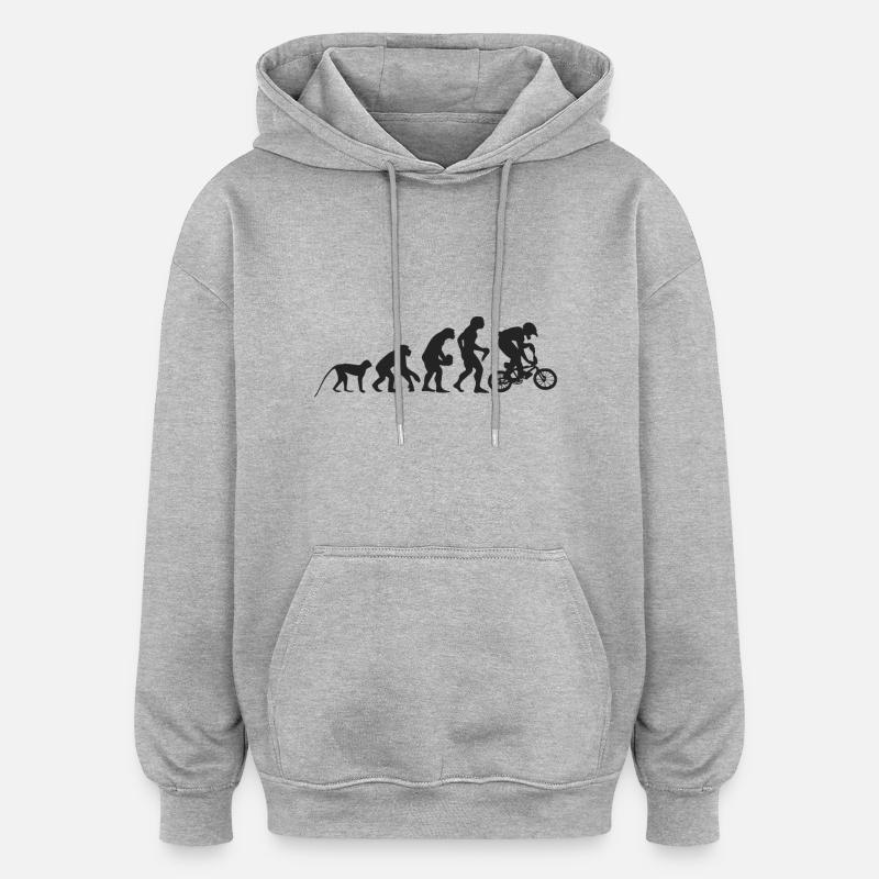 Evolution BMX - Oversized Unisex Hoodie - Grau meliert