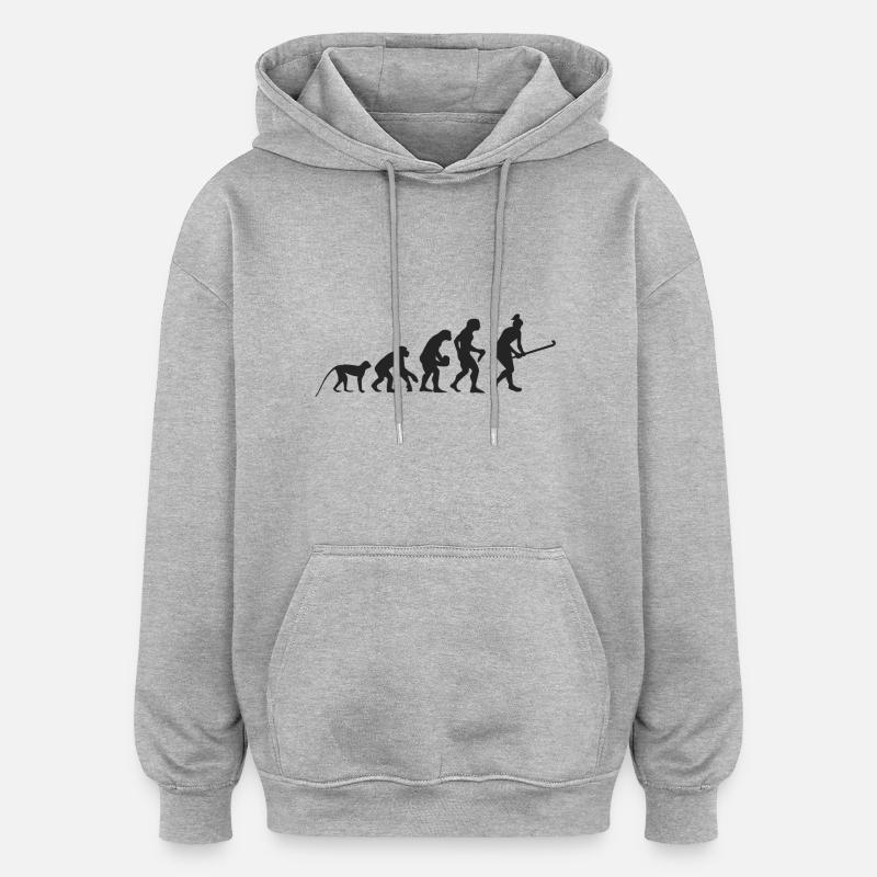 Evolution Hockey - Sweat à capuche oversize unisexe - gris chiné