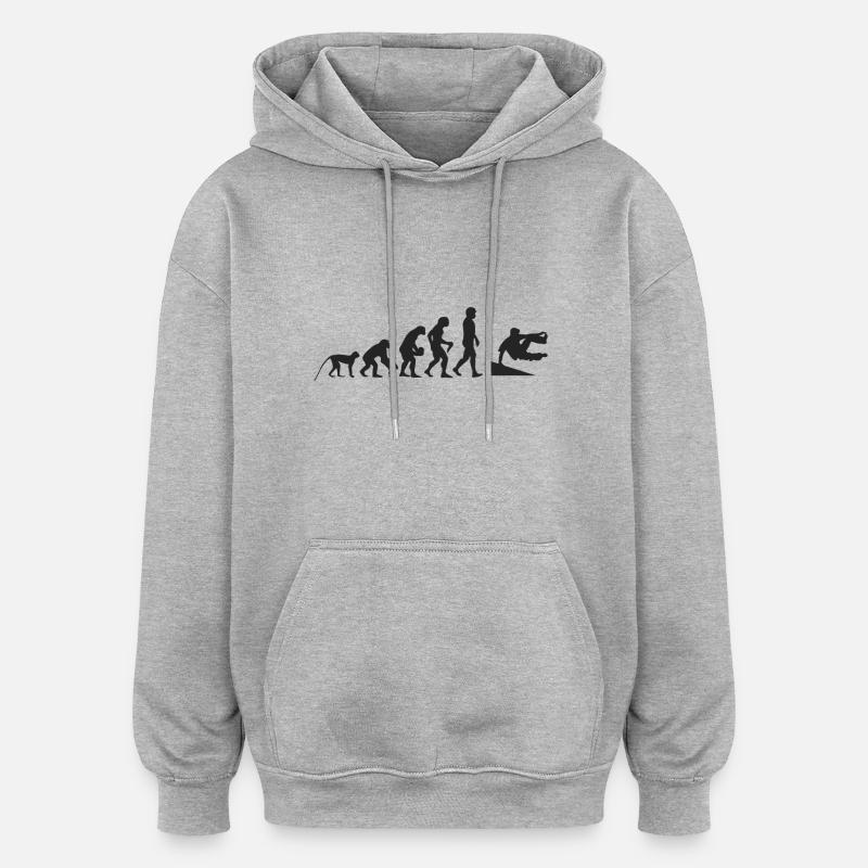 Inliner evolution - Sweat à capuche oversize unisexe - gris chiné