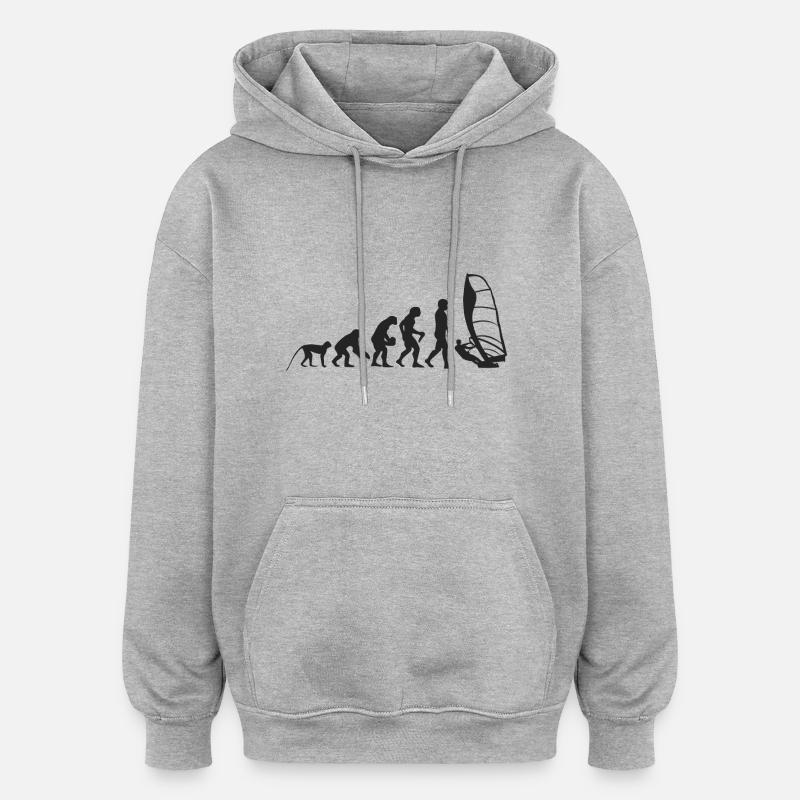 Evolution Windsurfing - Sweat à capuche oversize unisexe - gris chiné