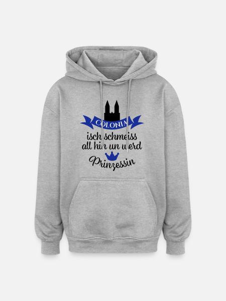 Kölner Karneval - Oversized Unisex Hoodie - Grau meliert