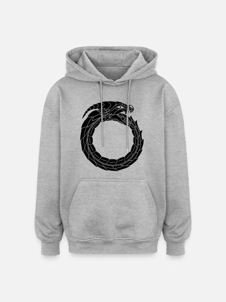 Devouring Black Dragon - Oversized Unisex Hoodie - heather grey